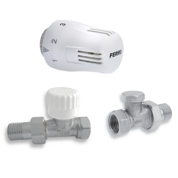 SET: Heizkörperzubehör mit Thermostat 1/2"