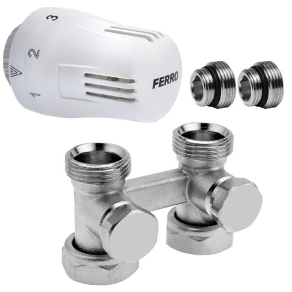 SET: Heizkörper - Thermostatisches Set einfach universell 1/2" – Bild 2