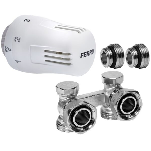 SET: Heizkörper - Winkelthermostat-Set universell 1/2" – Bild 2