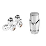 Heizkörper Integriertes Winkelthermostat-Set, Chrom