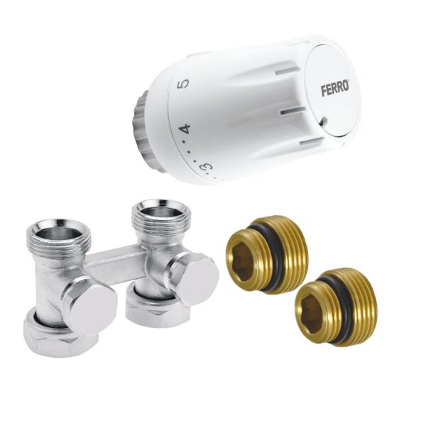 SET: Heizkörper - Thermostatisches Set einfach universell 1/2"