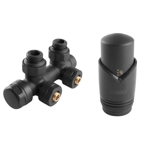 Heizkörper Integriertes Winkelthermostat-Set, anthrazit