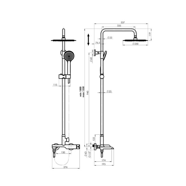 Duschsystem OLO  + Ultra 10 – Bild 3