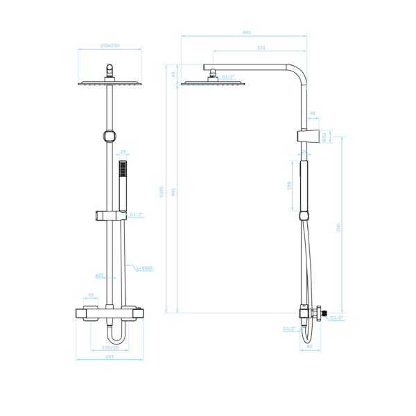 CUBI - Duschsystem-Thermostat schwarz – Bild 2