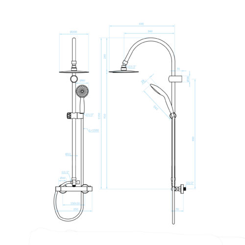 FOX Duschsystem mit Thermostat – Bild 3