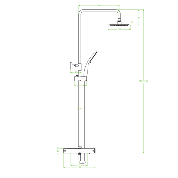 FINO Duschsystem mit Thermostat chrom – Bild 2