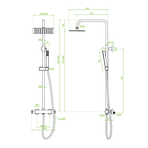 POLA Duschsystem mit Brausethermostat – Bild 5