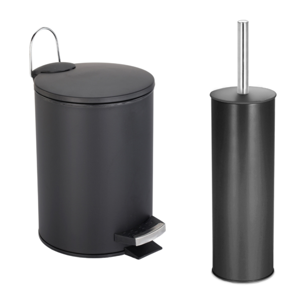 SET: Treteimer & Bürstengarnitur schwarz