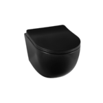 LUNA BLACK Hängekeramik spülrandlos mit Duroplast-Sitz