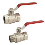MS-Kugelhahn mit Hebelgriff Rot